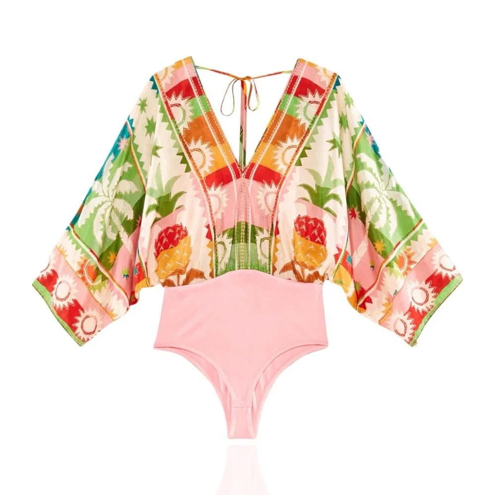 FARM RIO Rainbow Sunset Bodysuit